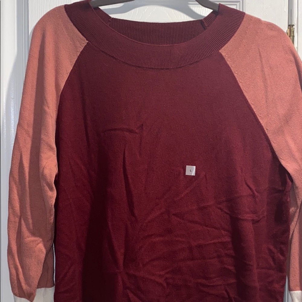LOFT Outlet:  Color-block lightweight sweater.